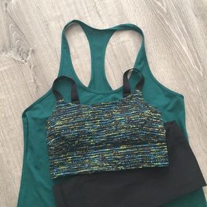 lululemon athletica Green and Multicolor Tank Top